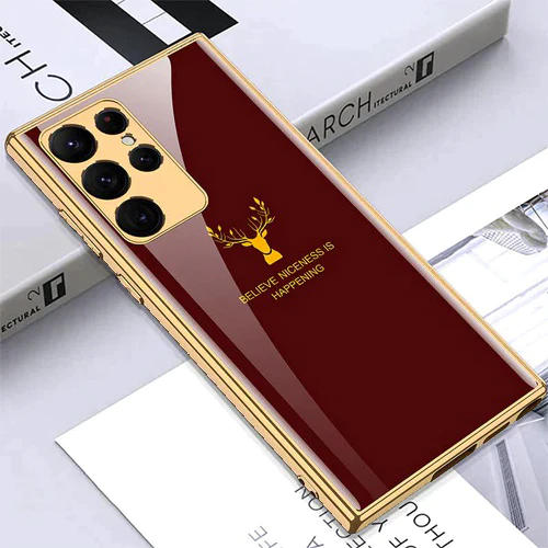 Samsung Galaxy S23 Ultra Deer Pattern Glass Case