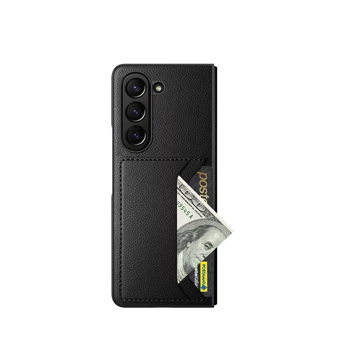 Samsung Galaxy Z Fold 5 Anti-Shock Card Holder Leather Case-Green
