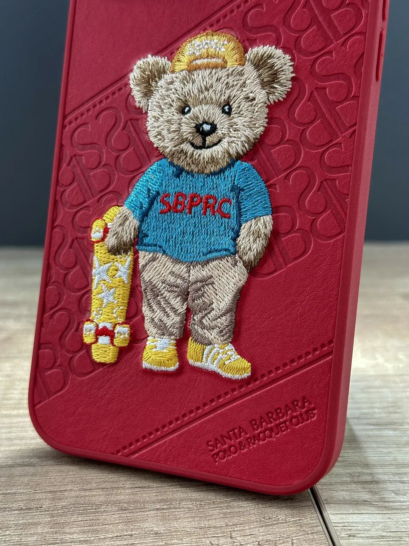 iPhone 13 Pro Max Santa Barbara Polo Club Crete Series Genuine Leather Case - Red