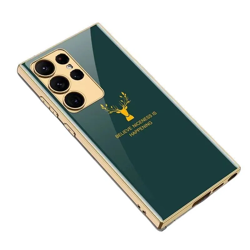 Samsung Galaxy S23 Ultra Deer Pattern Glass Case