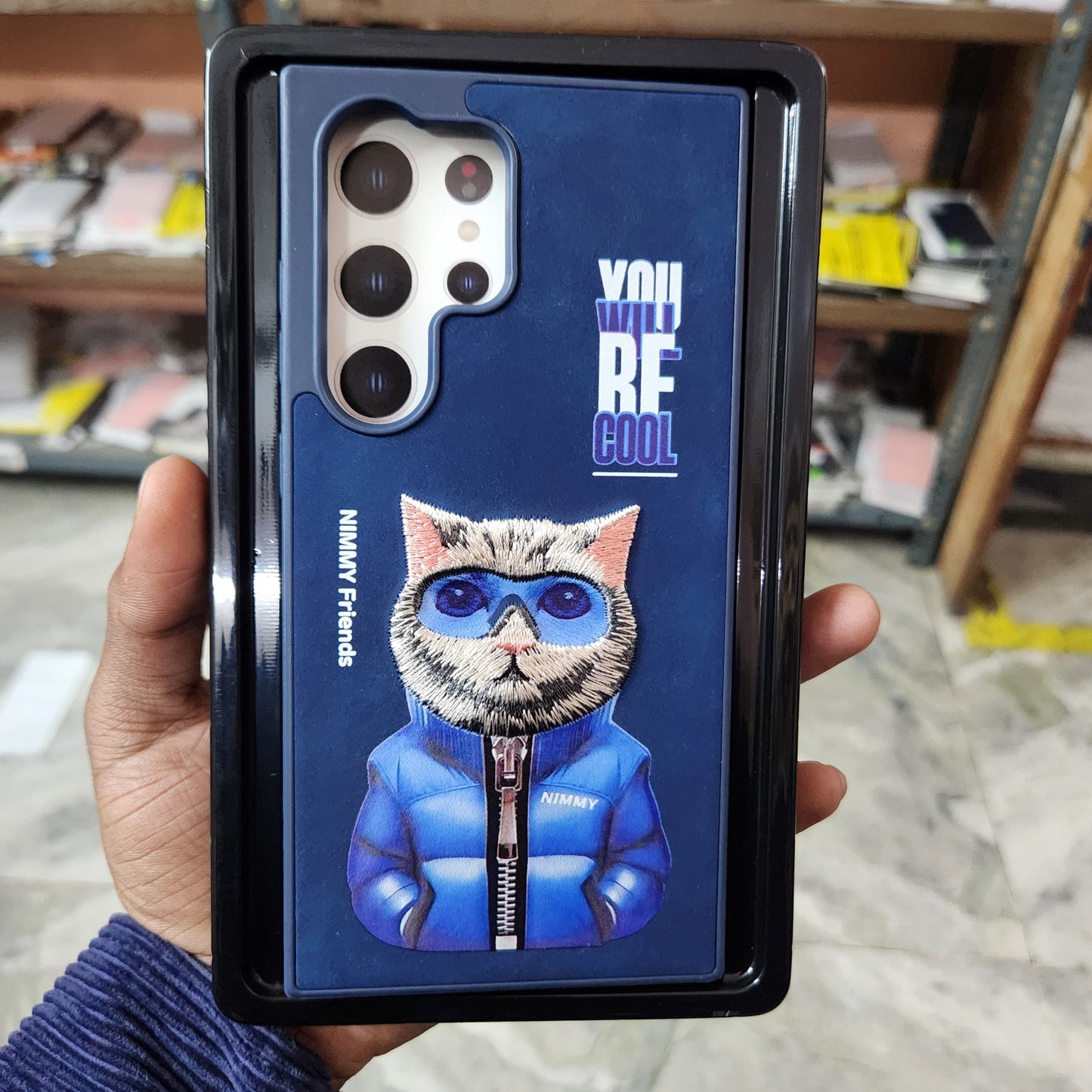 Samsung Galaxy S24 Ultra 3D Cat Embroidery Nimmy Leather Case