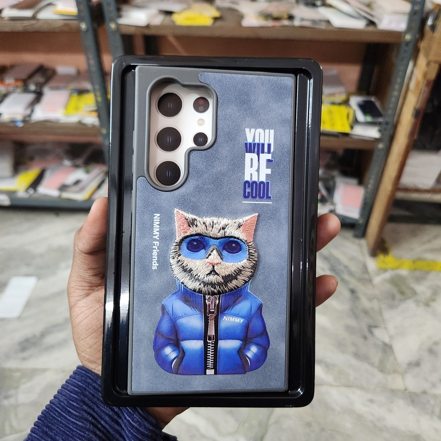 Samsung Galaxy S24 Ultra 3D Cat Embroidery Nimmy Leather Case