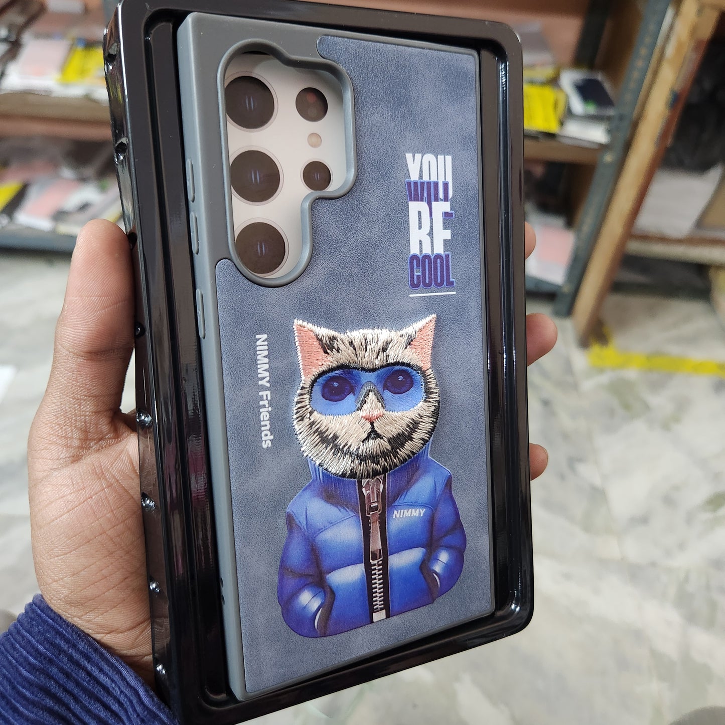 Samsung Galaxy S24 Ultra 3D Cat Embroidery Nimmy Leather Case