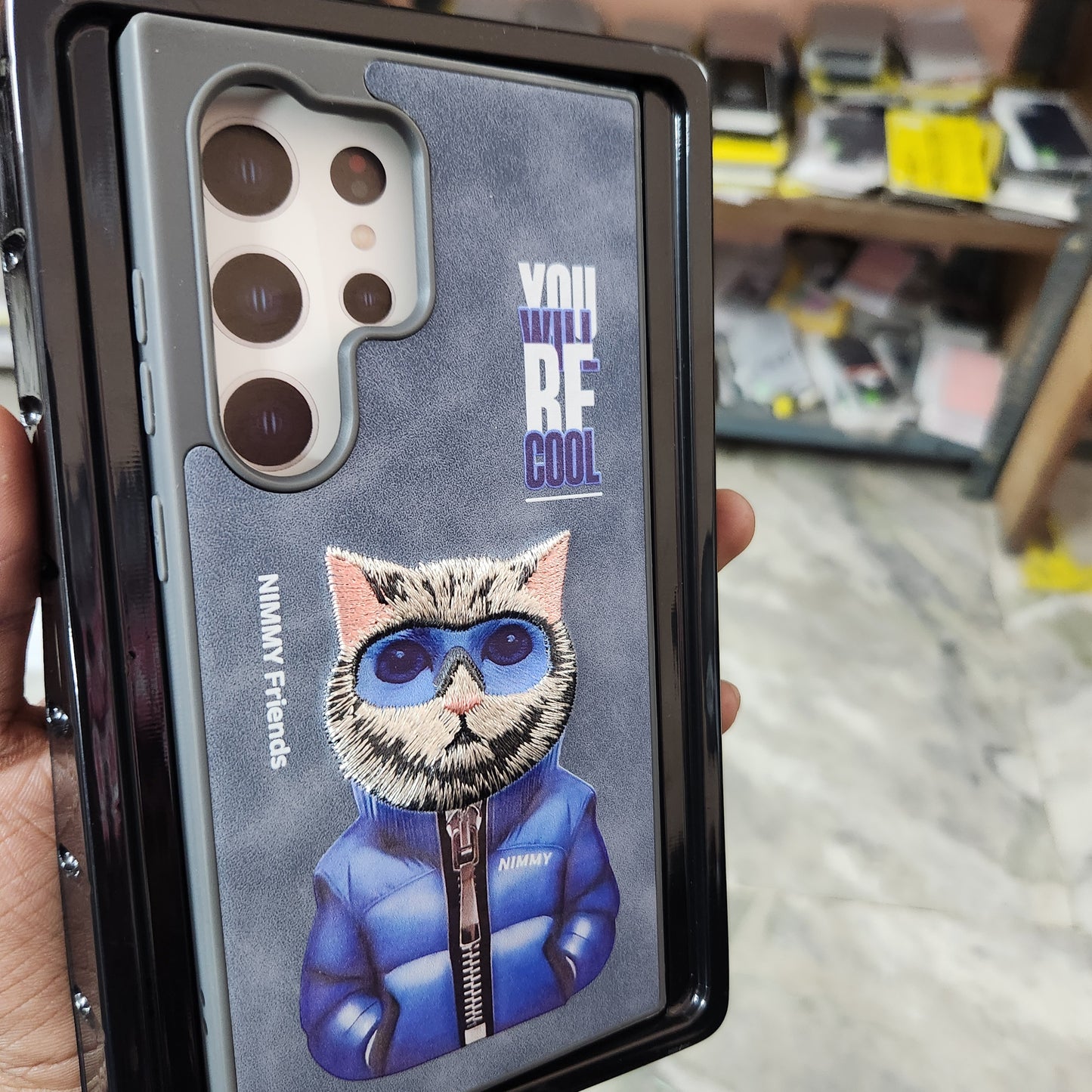 Samsung Galaxy S24 Ultra 3D Cat Embroidery Nimmy Leather Case