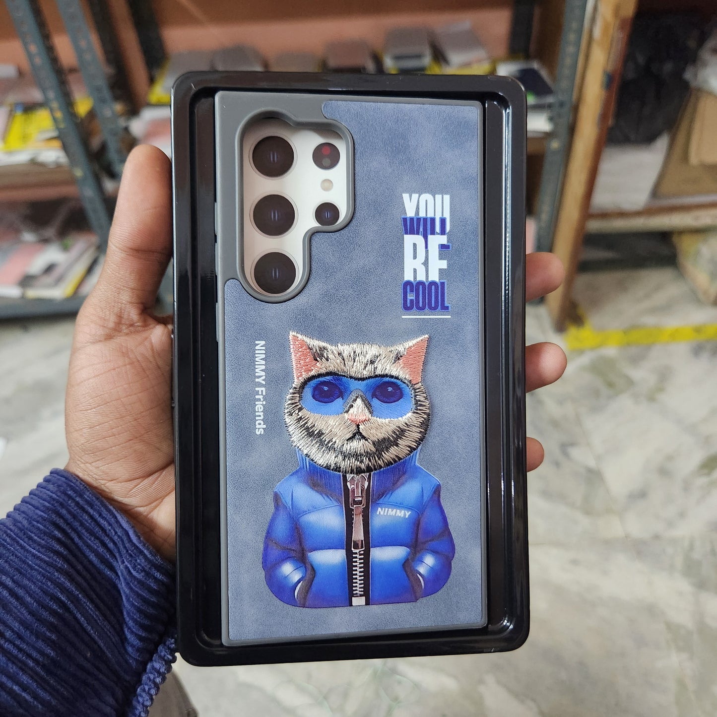 Samsung Galaxy S24 Ultra 3D Cat Embroidery Nimmy Leather Case