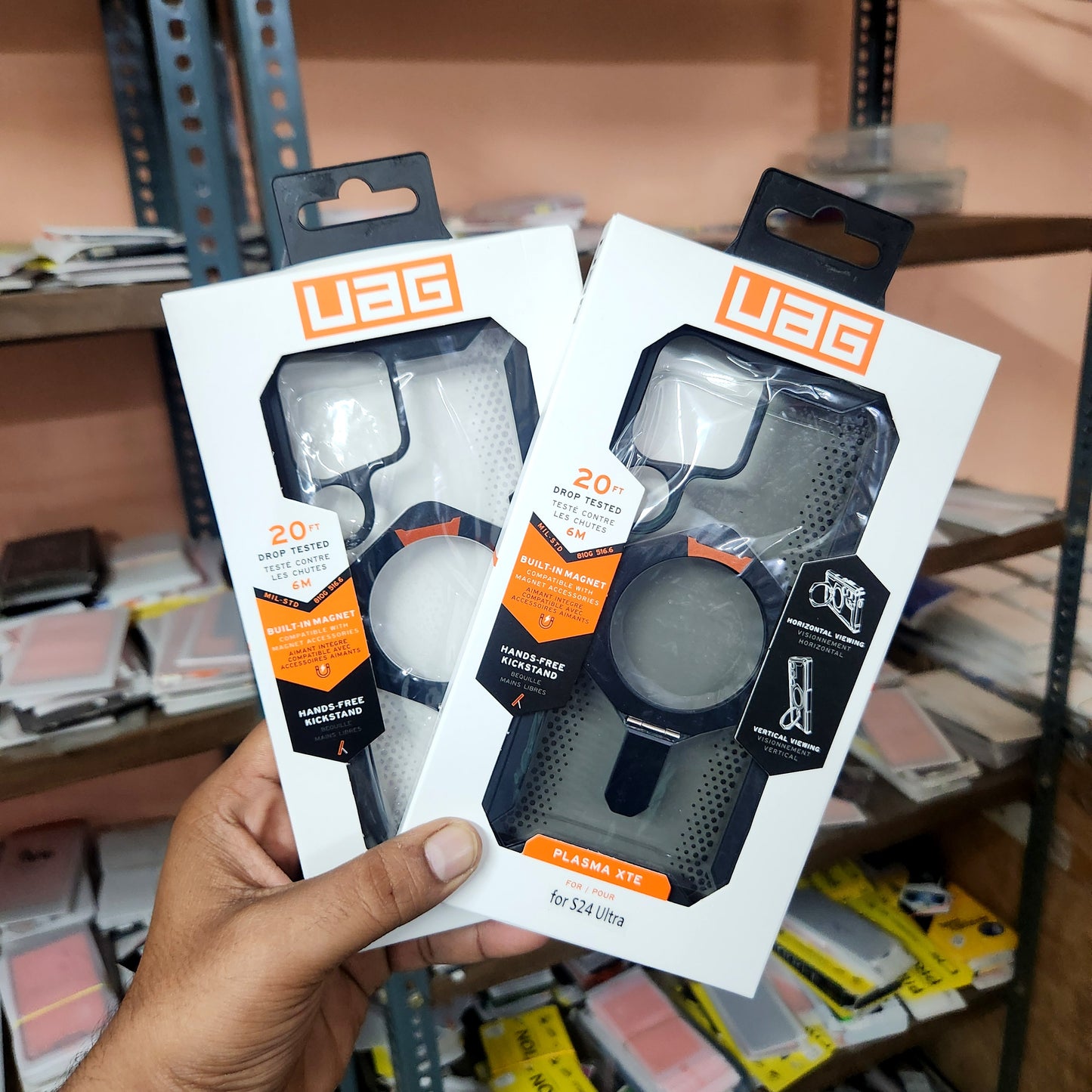 Samsung Galaxy S24 Ultra Plasma XTE Rugged Featherlight Shockproof Protective, Magnetic Ring Holder, Kickstand with Magsafe - ICE