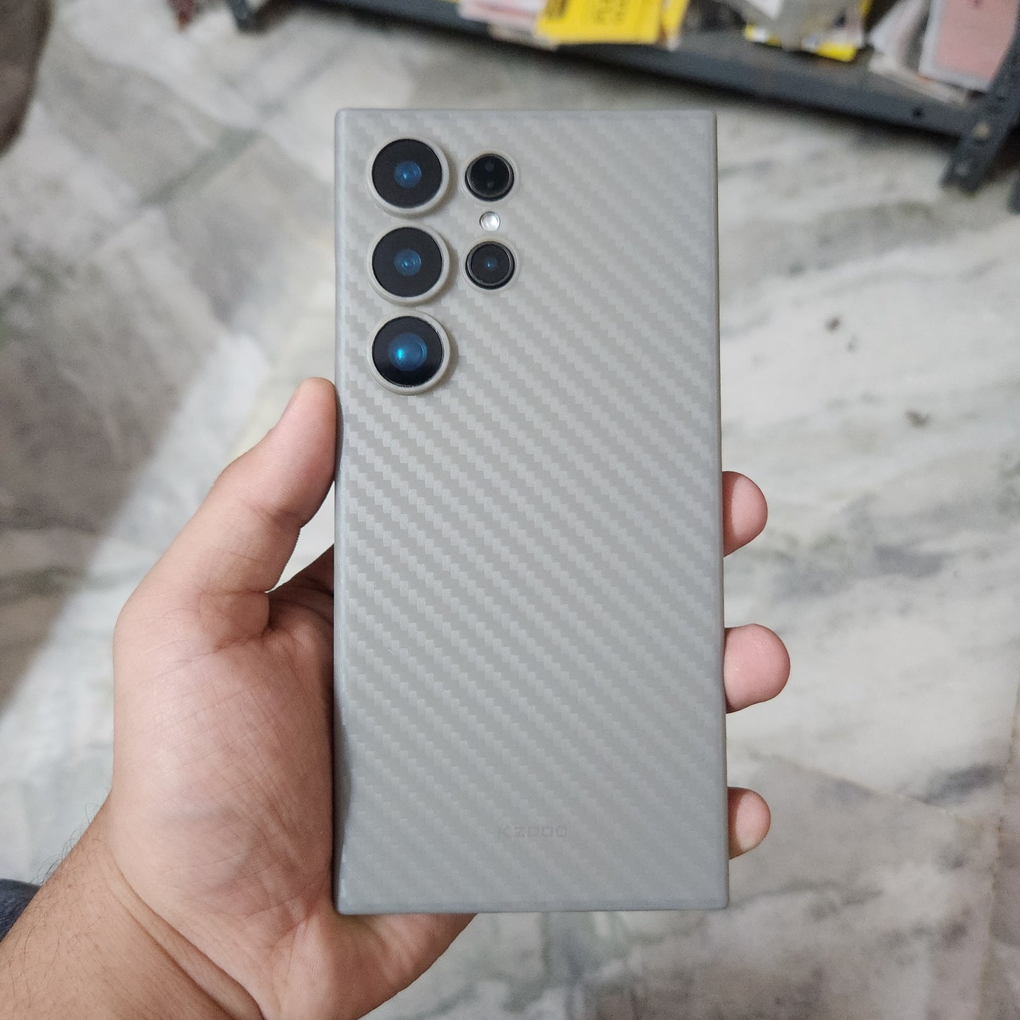 Samsung Galaxy S24 Ultra KZDOO Air Carbon Ultra Thin Paper Case with Camera Protection - Titanium