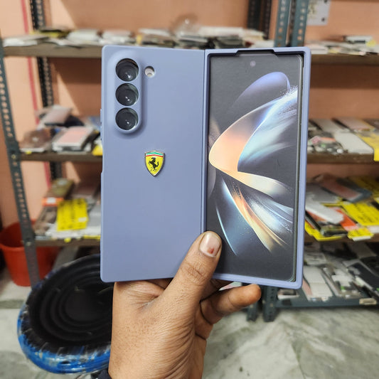 Samsung Galaxy Z Fold6 Liquid Silicon FR Logo Case Sport Car Design - Wisteria