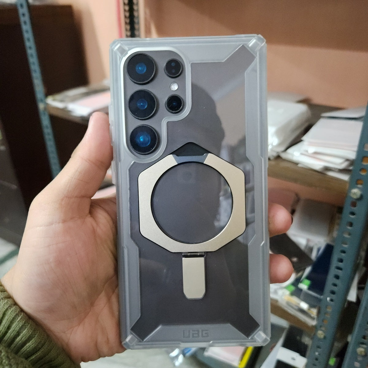 Samsung Galaxy S24 Ultra Plasma XTE Rugged Featherlight Shockproof Protective, Magnetic Ring Holder, Kickstand with Magsafe - Clear