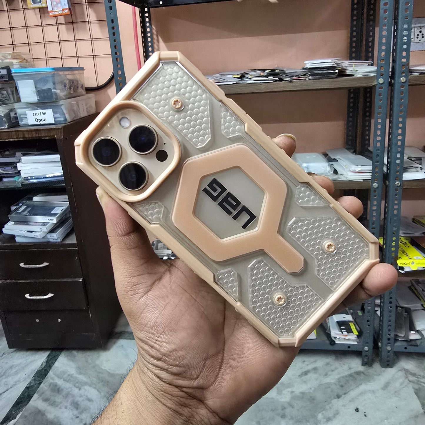 iPhone 16 Pro UAG Case, Pathfinder Series Rugged Armor Protective Case With Magsafe - Desert Titanium