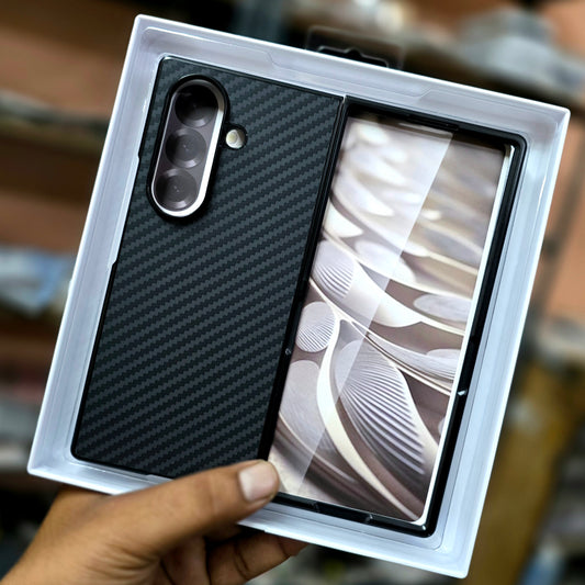 Samsung Galaxy Z Fold7 Carbon Texture Hard Back Cover - Black