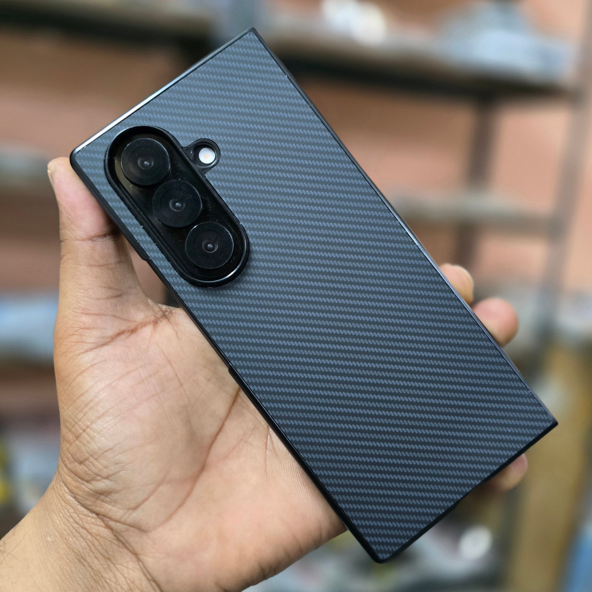 Samsung Galaxy Z Fold7 Carbon Texture Hard Back Cover - Black