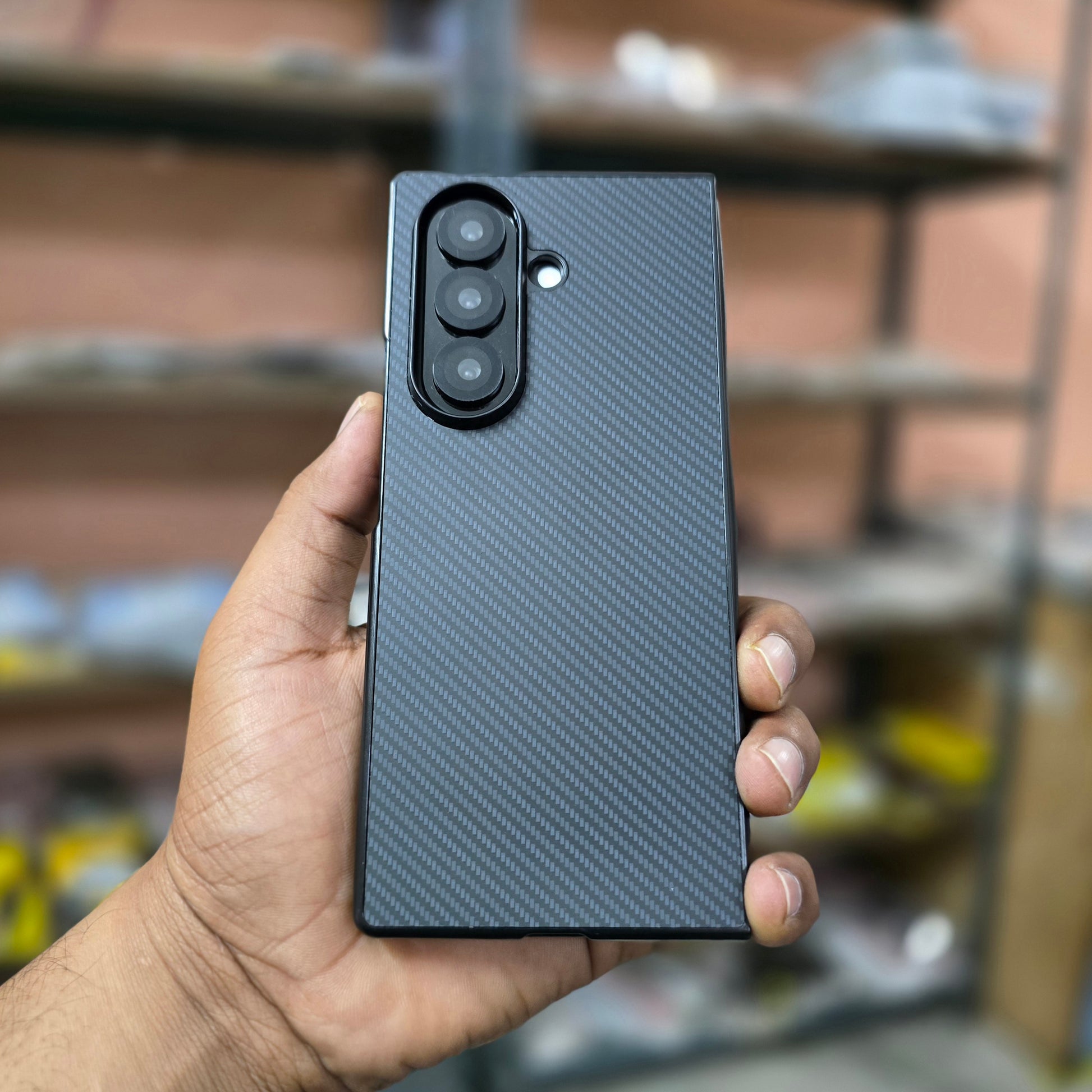 Samsung Galaxy Z Fold7 Carbon Texture Hard Back Cover - Black