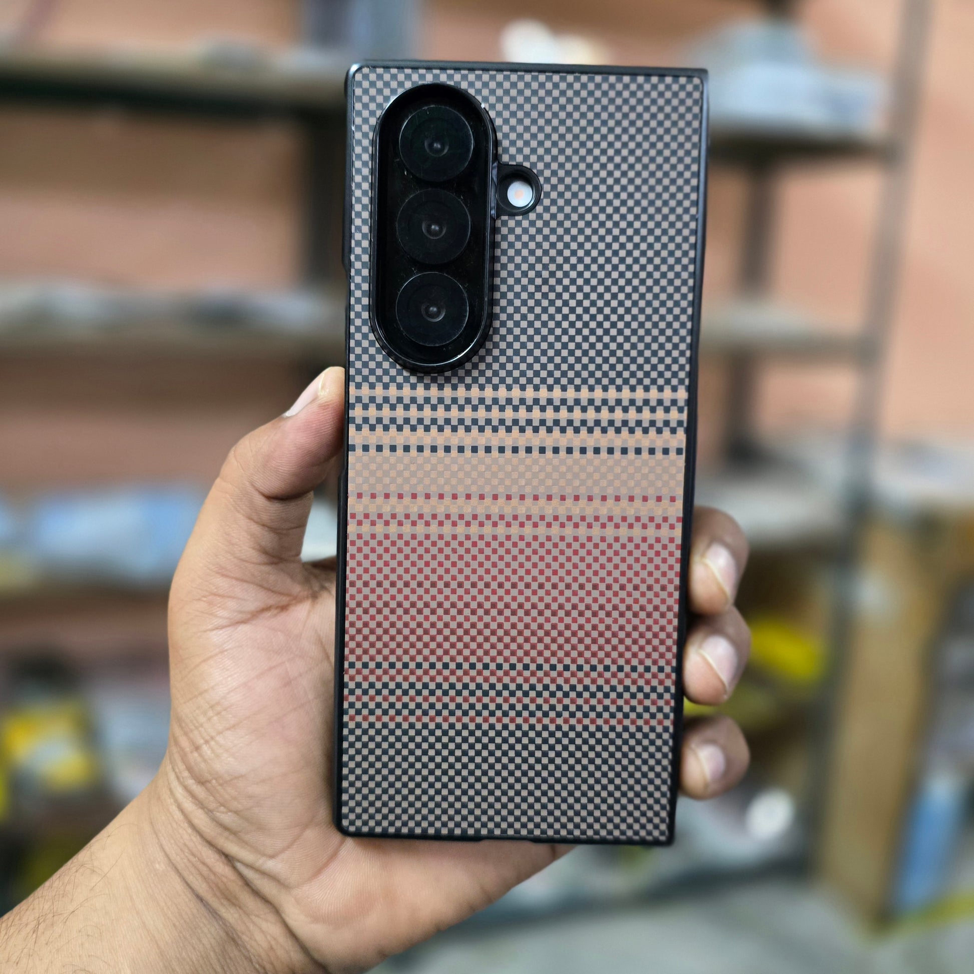 Samsung Galaxy Z Fold7 Carbon Texture Sunset Hard Back Cover