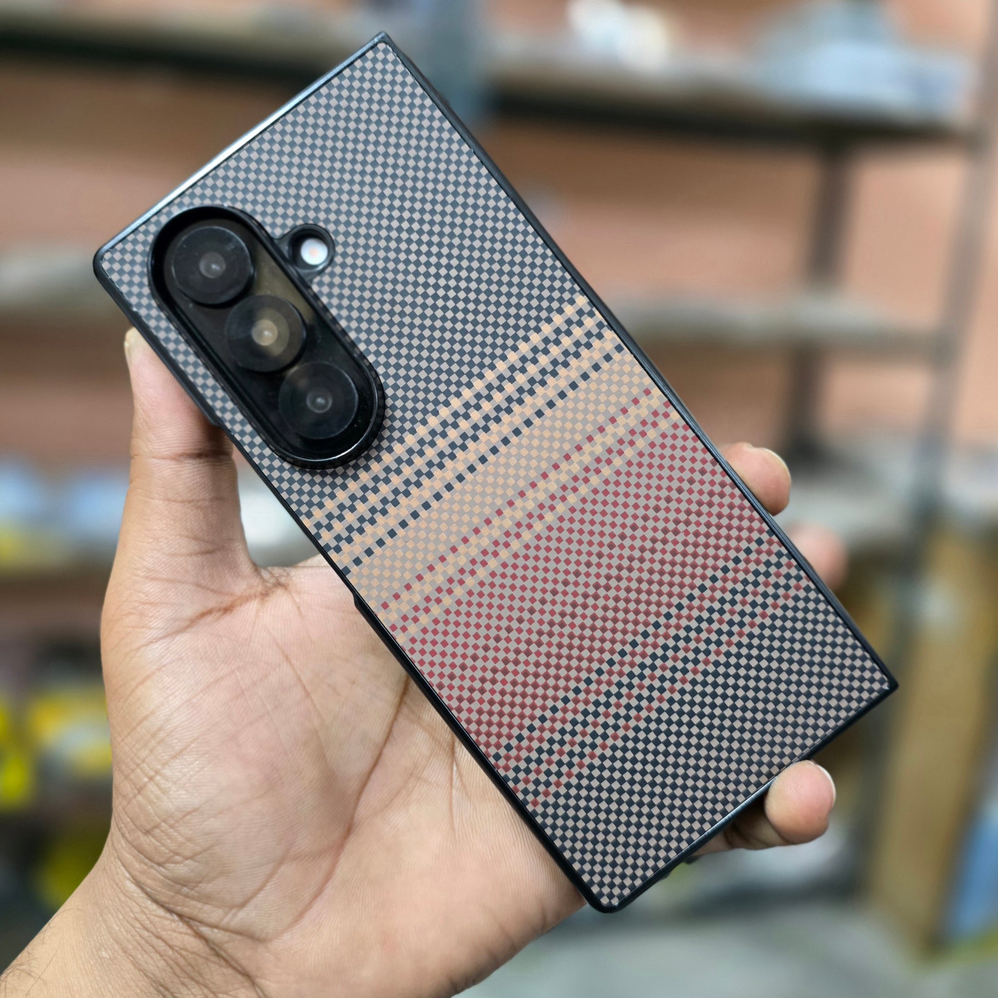 Samsung Galaxy Z Fold7 Carbon Texture Sunset Hard Back Cover