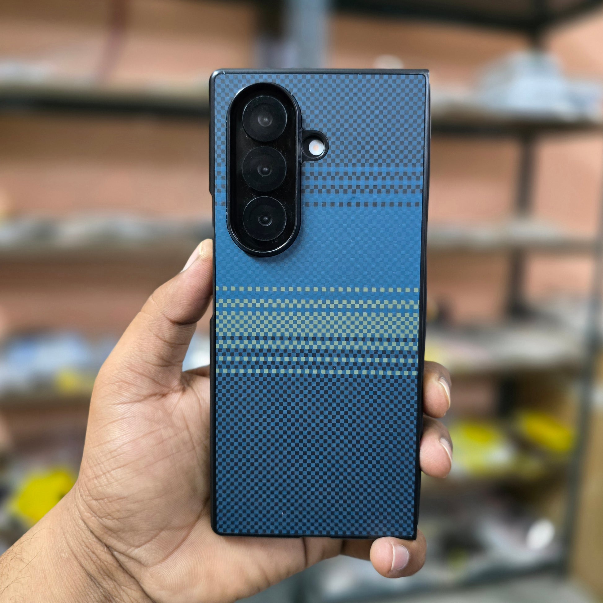 Samsung Galaxy Z Fold7 Carbon Texture Sunset Hard Back Cover