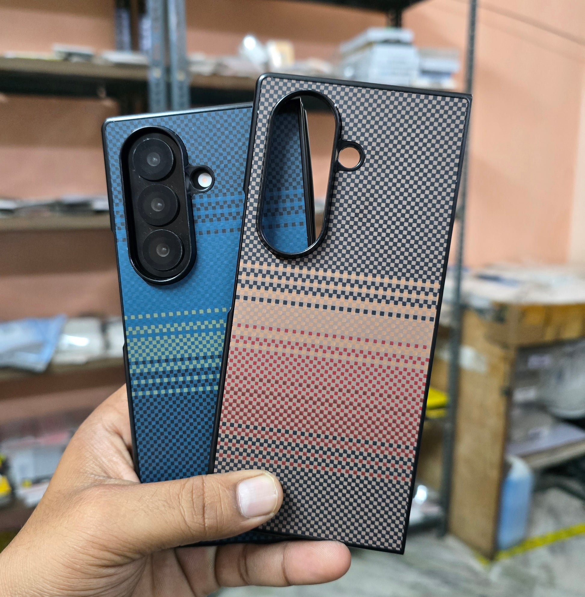 Samsung Galaxy Z Fold7 Carbon Texture Sunset Hard Back Cover