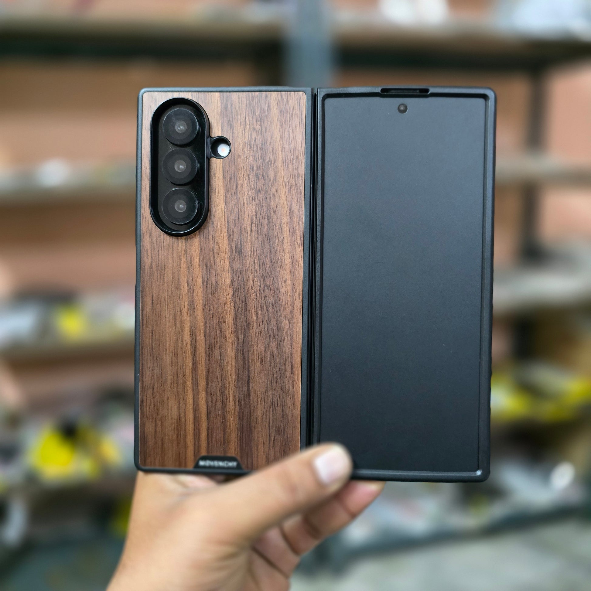 Samsung Galaxy Z Fold7 Wooden Case with Magsafe and Detachable Magnetic Kickstand