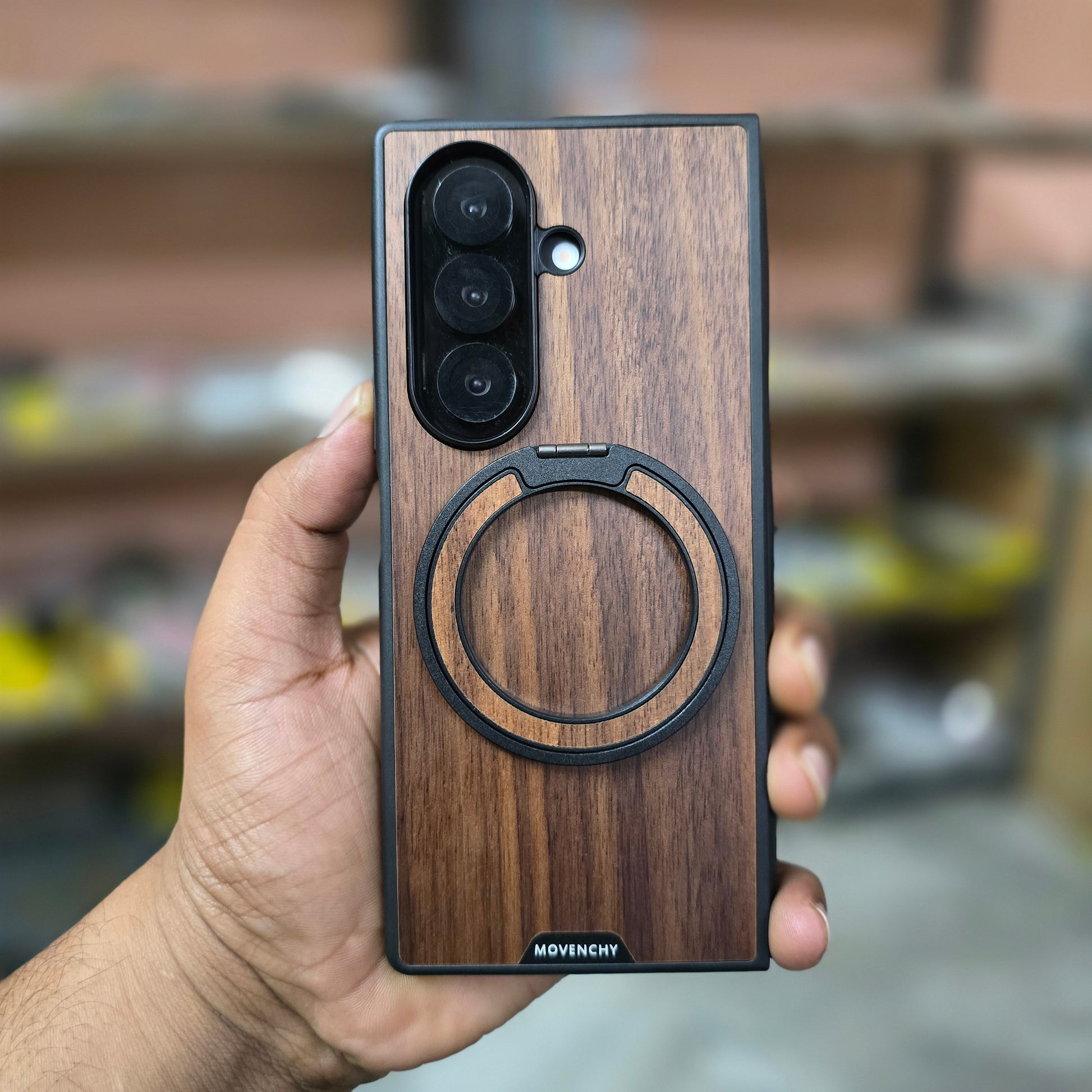 Samsung Galaxy Z Fold7 Wooden Case with Magsafe and Detachable Magnetic Kickstand