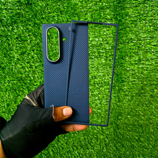 Samsung Galaxy Z Fold7 Real Carbon Fiber Case, 0.5mm Super Slim Original SLIVA Carbon Fiber with Magsafe - Blue