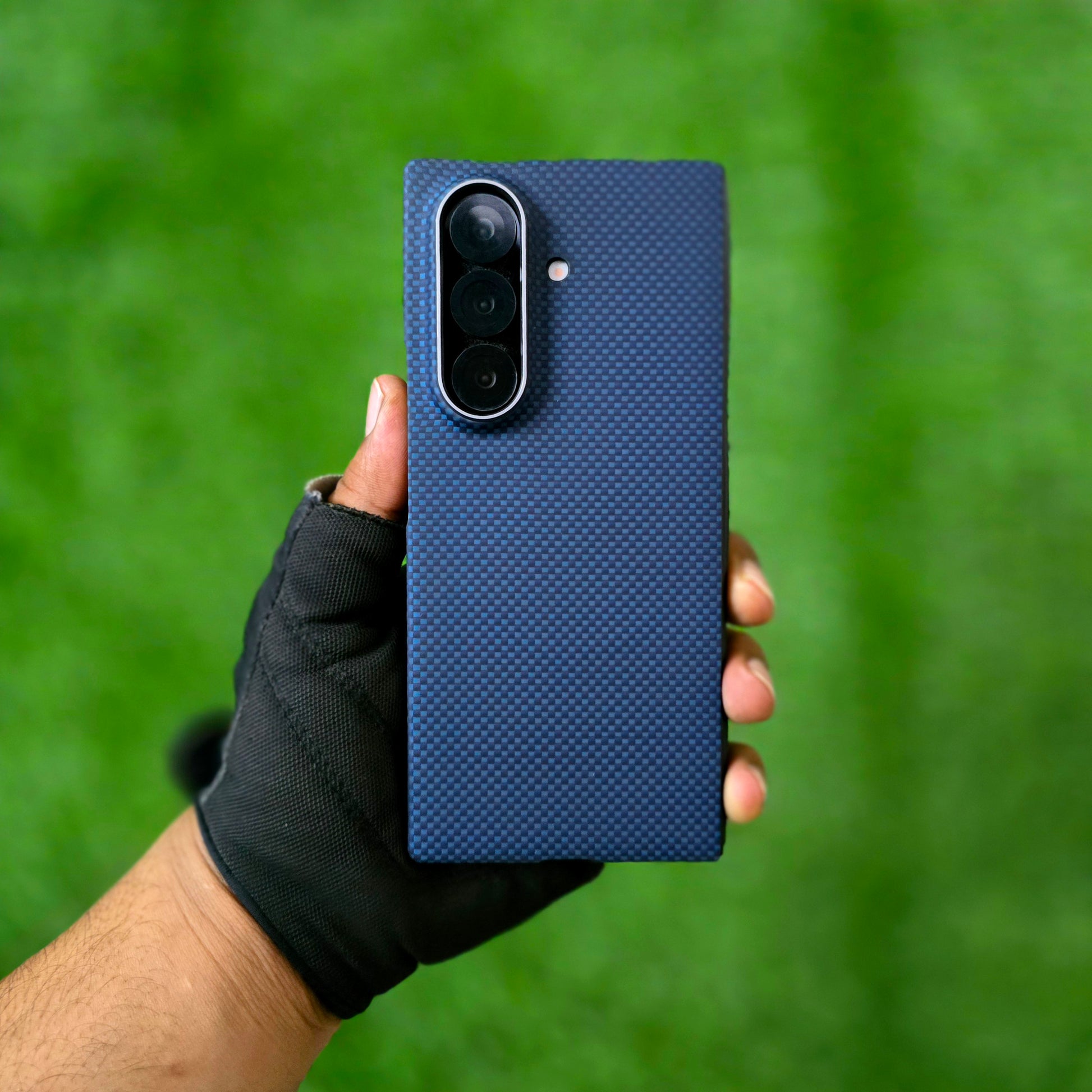 Samsung Galaxy Z Fold7 Real Carbon Fiber Case, 0.5mm Super Slim Original SLIVA Carbon Fiber with Magsafe - Blue