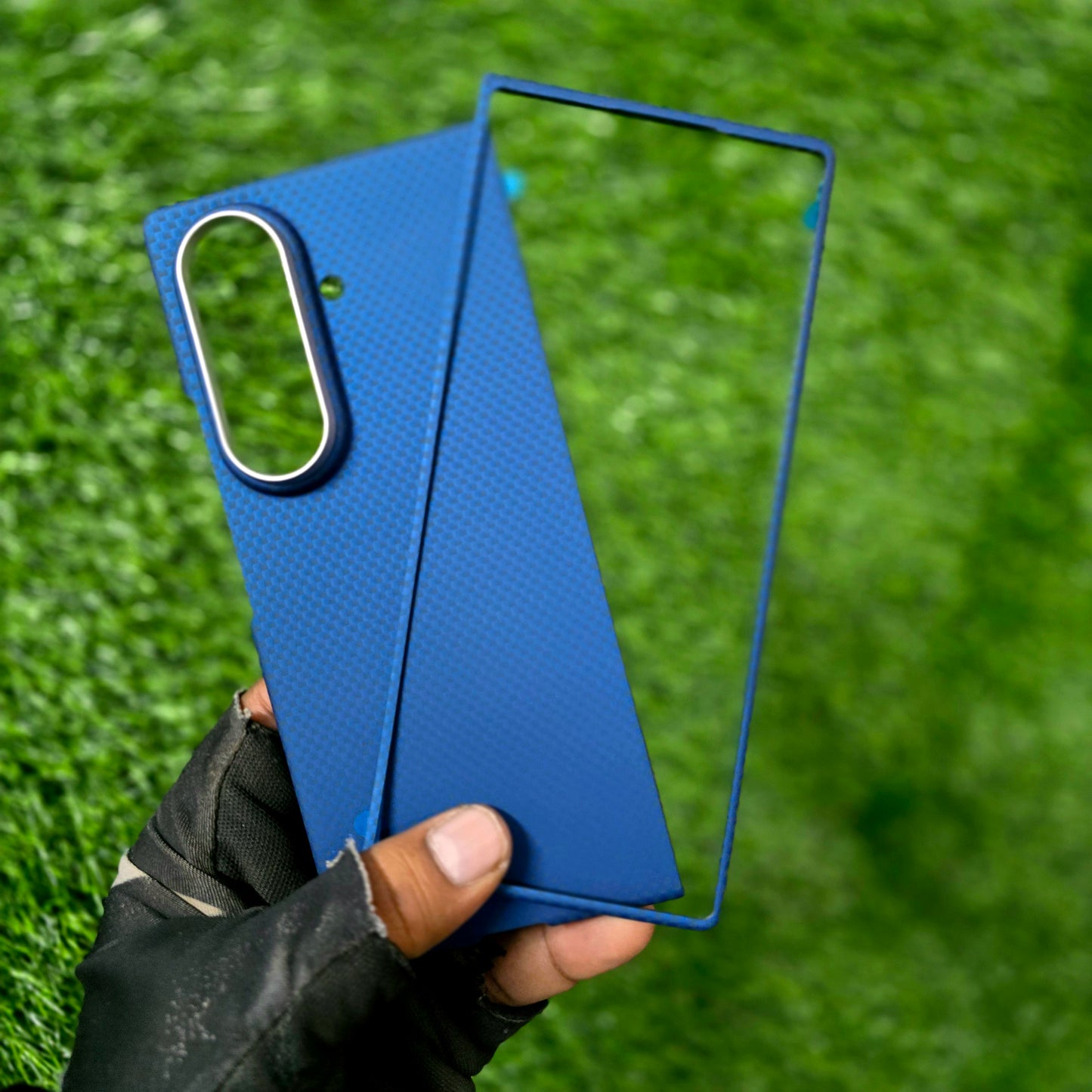 Samsung Galaxy Z Fold7 0.5mm Ultra Thin Carbon Fiber Cover with Metal Camera Protection - Blue