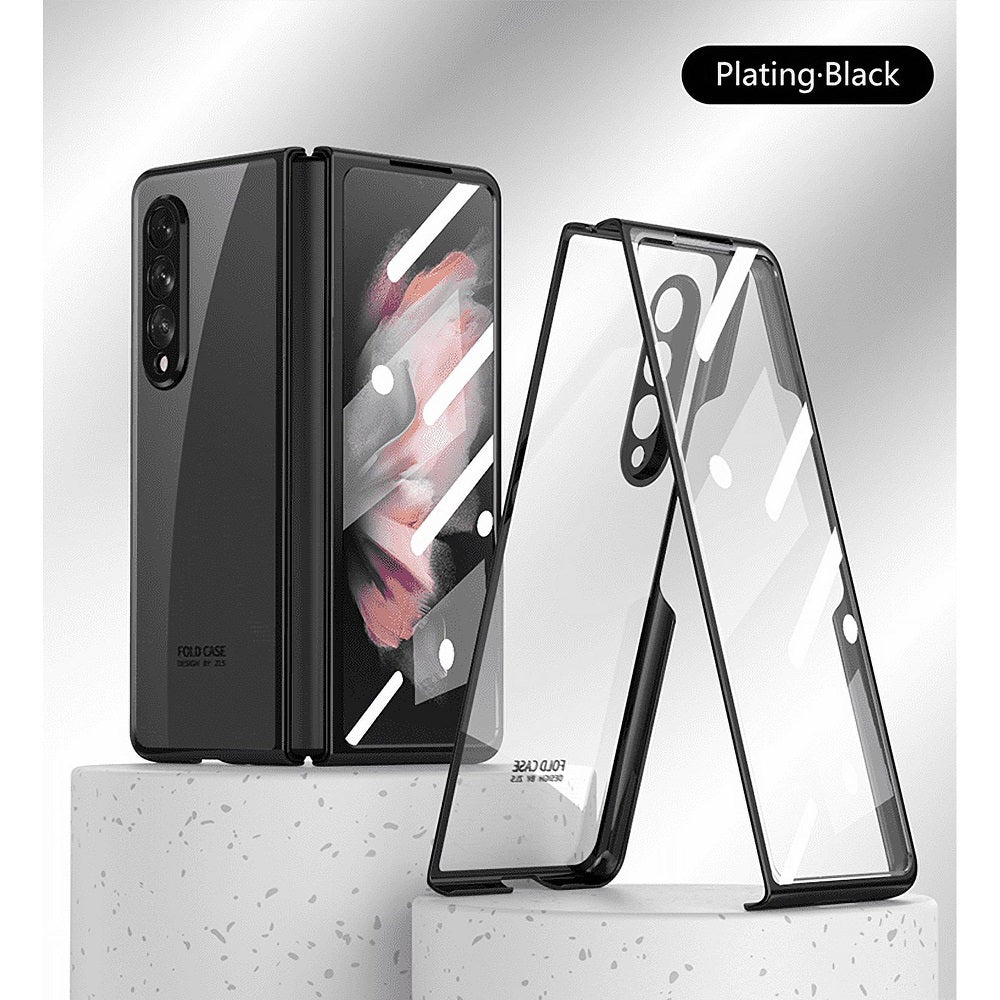 Samsung Galaxy Z Fold 4 Electroplated Transparent Camera Protection Case- Black