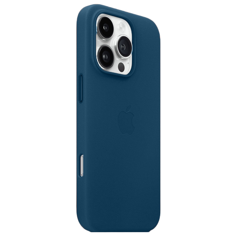 iPhone 16 Plus Leather Magsafe Case with IC Working (Animation) - Batalic Blue