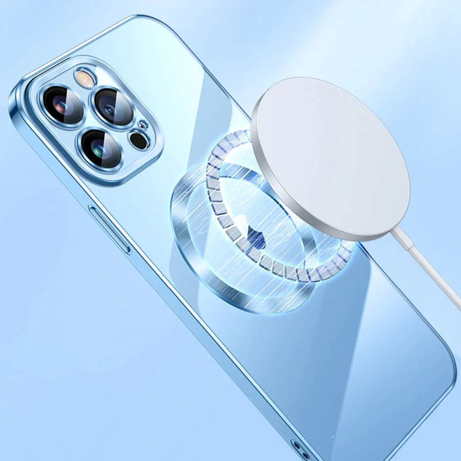 iPhone 13 Transparent Electroplating MagSafe Case with Camera Protection