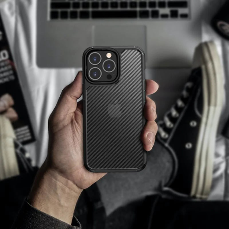 iPhone 14 Pro Carbonfiber Transparent Hybrid Shockproof Case