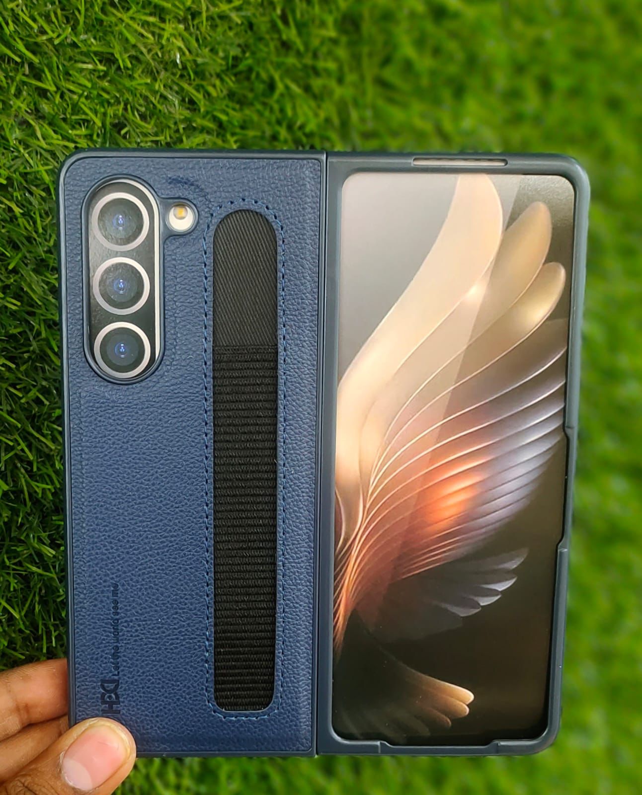 Samsung Galaxy Z Fold 5 HBD Leather Case With Pen slot-Black