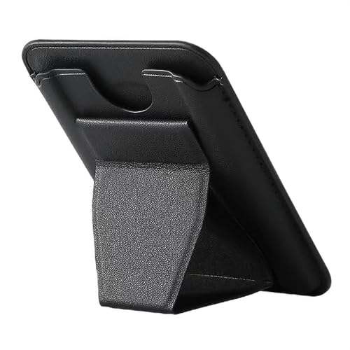 iPhone 15 Faux Leather Wallet Magsafe With Stand - Black