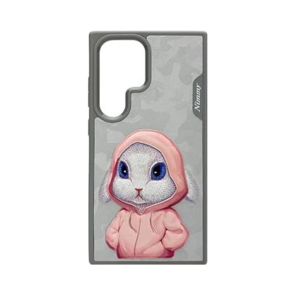 Samsung Galaxy S24 Ultra Original Nimmy Friends 3D Embroidery Leather Case - Rabbit