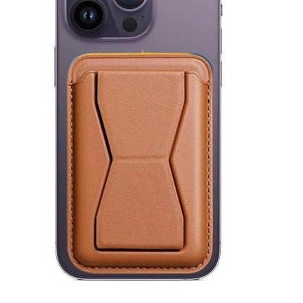 iPhone 14 Pro Faux Leather Wallet Magsafe With Stand - Brown / Purple