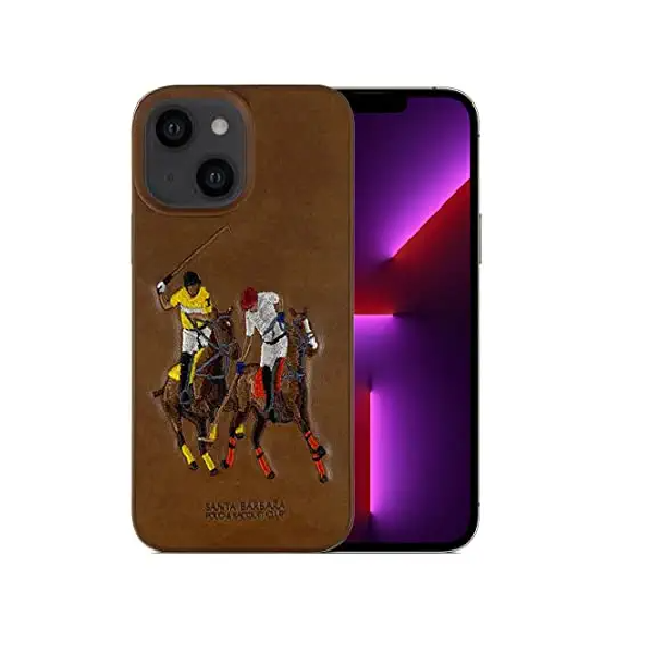 iPhone 13 Luxury 3D Embroided Polo Jockey Series Woven Leather Case