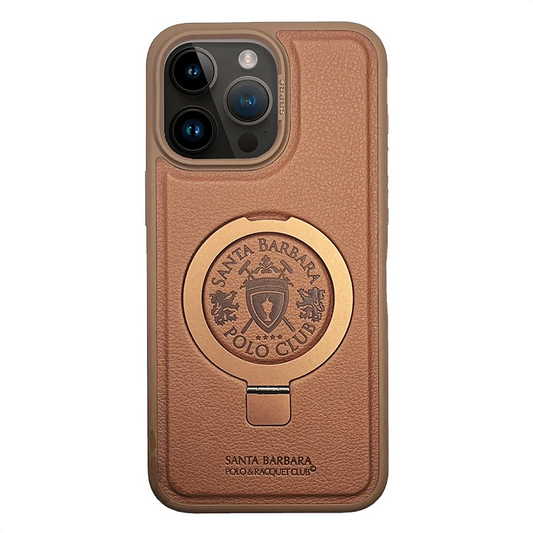 iPhone 15 Pro Primo Series Genuine Santa Barbara Leather Case- Brown