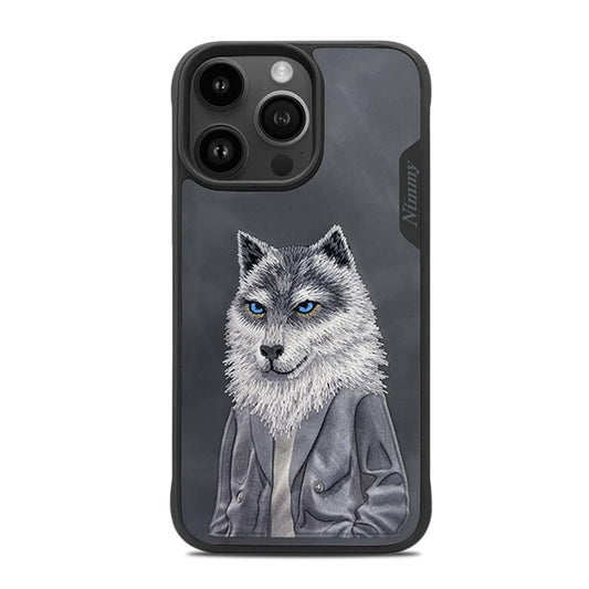 iPhone 15 Pro Max Wolf Pet Series Leather Case
