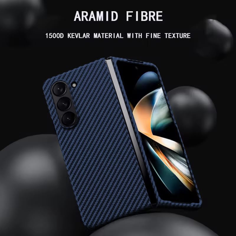 Samsung Galaxy Z Fold 6 0.6mm Super Slim Carbon Texture Aramid Fiber Case - Blue