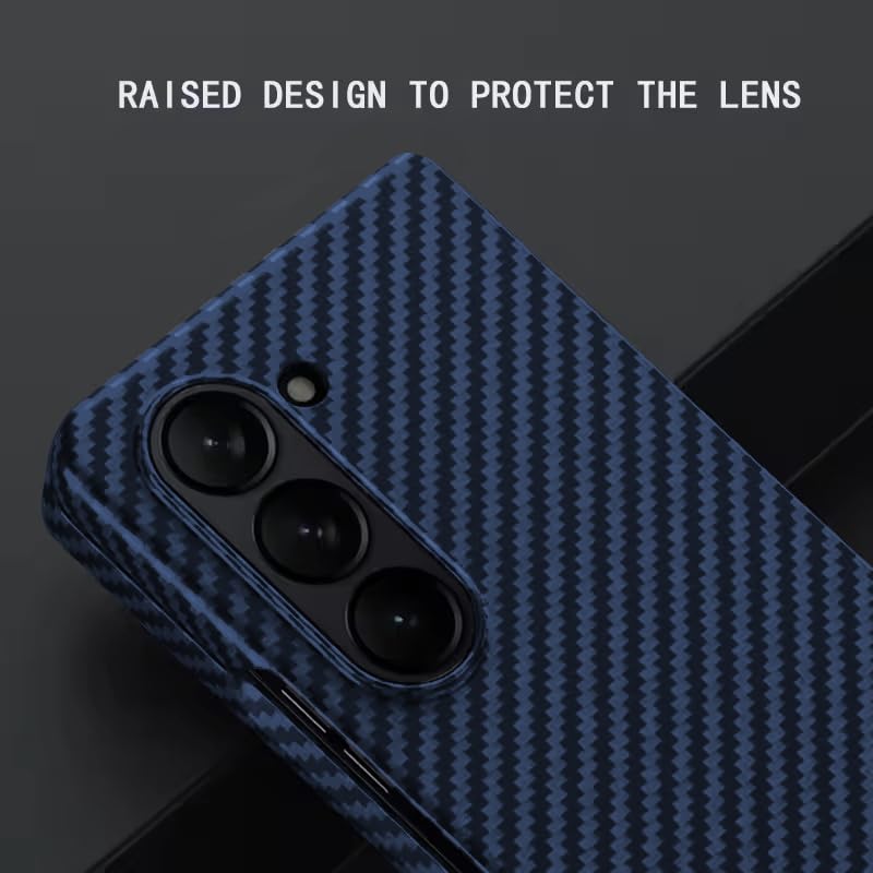 Samsung Galaxy Z Fold 6 0.6mm Super Slim Carbon Texture Aramid Fiber Case - Blue