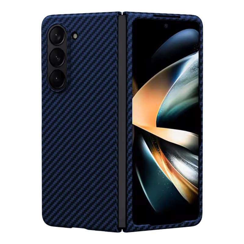 Samsung Galaxy Z Fold 6 0.6mm Super Slim Carbon Texture Aramid Fiber Case - Blue