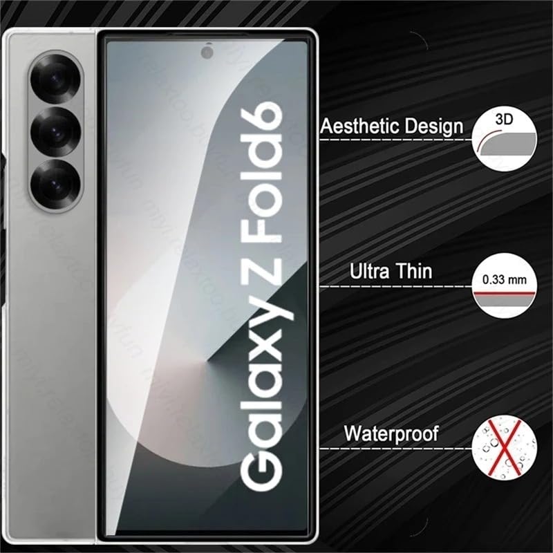 Samsung Galaxy Z Fold 6 Premium Tempered Glass with 9H Hardness Edges To Edge Protection