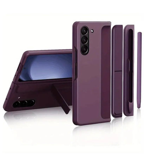 Samsung Galaxy Z Fold 6 Hard PC Matte Finish Removable S-Pen Slot & Kickstand Case - Purple