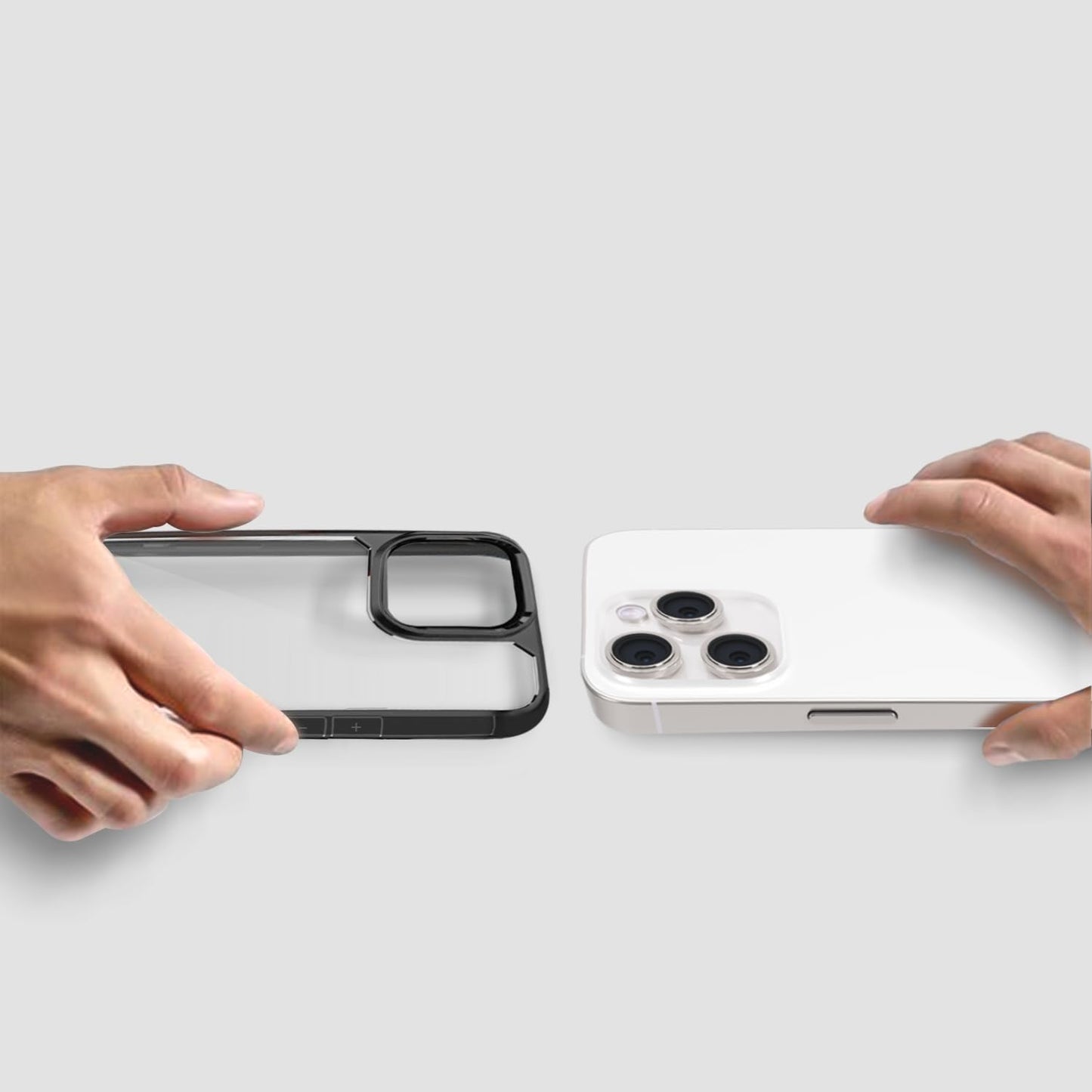 iPhone 15 Pro Hybrid Shockproof Slim Transparent Back Cover