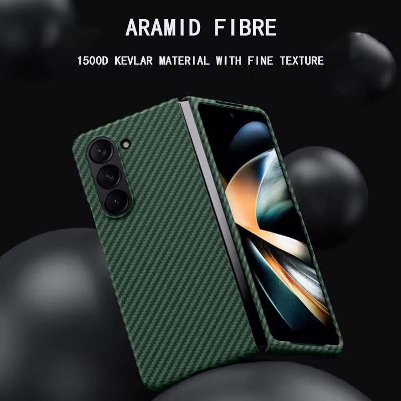 Samsung Galaxy Z Fold 6 0.6mm Super Slim Carbon Texture Aramid Fiber Case - Green