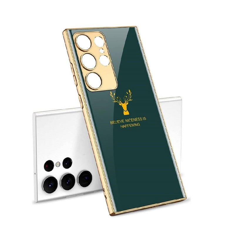 Samsung Galaxy S23 Ultra Deer Pattern Glass Case