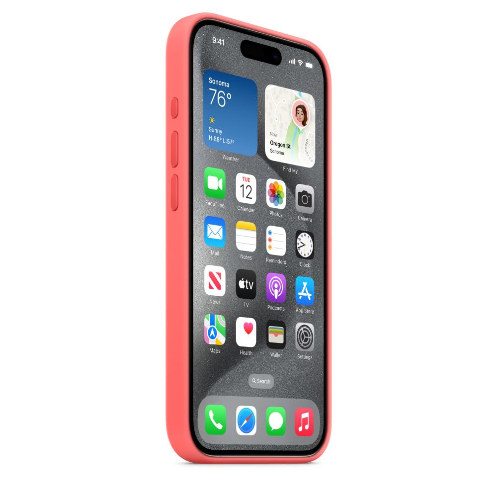 iPhone 15 Pro Original Silicone Case With Magsafe (IC Animation Working) - Guava