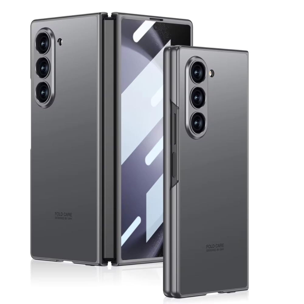 Samsung Galaxy Z Fold 6 Super Slim Matte Elegant PC, Anti-Fingerprint Case - Grey / Titanium