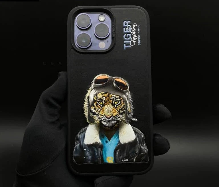 iPhone 14 Pro Santa Barbara Polo Club Fashion Tiger Leather Case