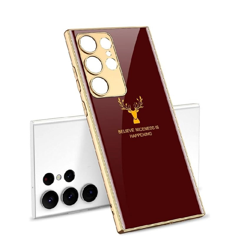 Samsung Galaxy S23 Ultra Deer Pattern Glass Case