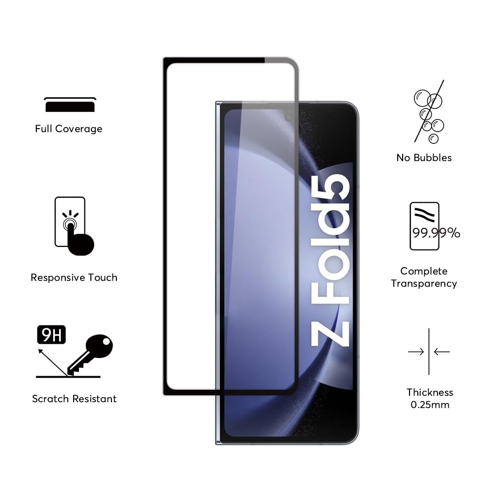 Samsung Galaxy Z Fold5 Front Screen Tempered Glass with 9H Hardness